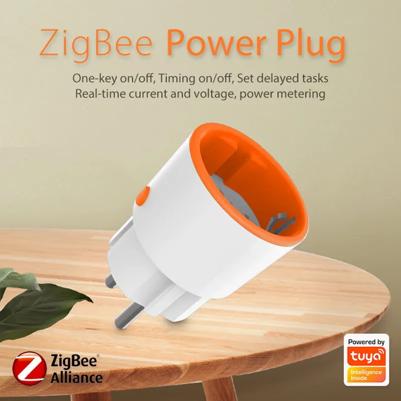 Enchufe inteligente Tuya ZigBee para la UE, repetidor extensor de Monitor de energía eléctrica, KWh, 16A, compatible con Alexa y Google Home