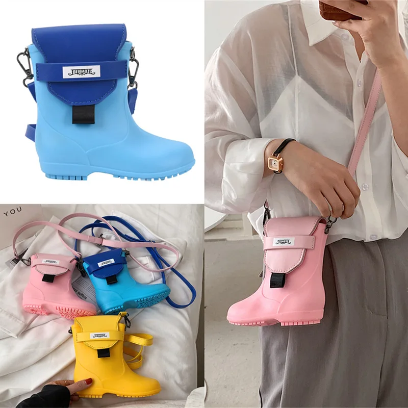 Bolso pequeño para mujer, Botas de lluvia divertidas con personalidad, bolso de teléfono móvil, bolso de mensajero bonito de un hombro, 2022