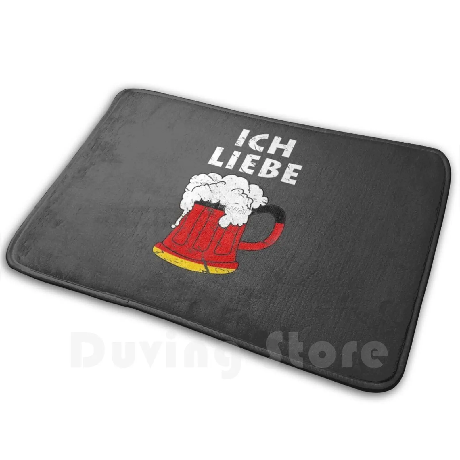 Ich Liebe Bier Proud German Beer Lovers Germany Flag Soft Non-Slip Mat Rug Carpet Cushion German Germany Deutschland