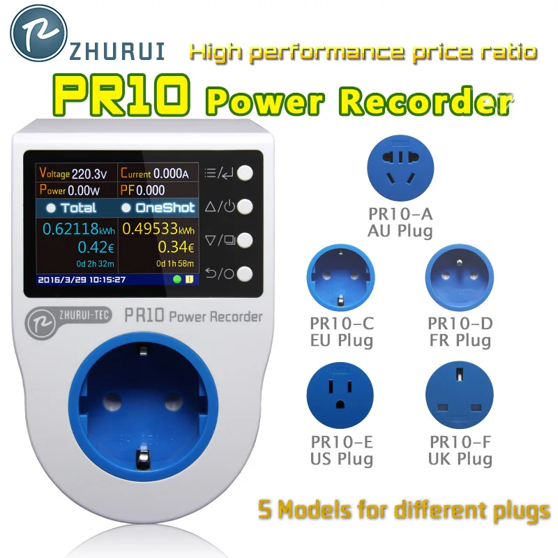 

ZHURUI PR10 Power /Watt/ Socket /Energy/Electricity meter