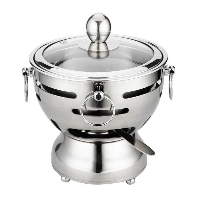 304 Stainless Steel Small Hot Pot One Person One Pot Single Self-Service Small Seafood Alcohol Stove Hot Pot Stove