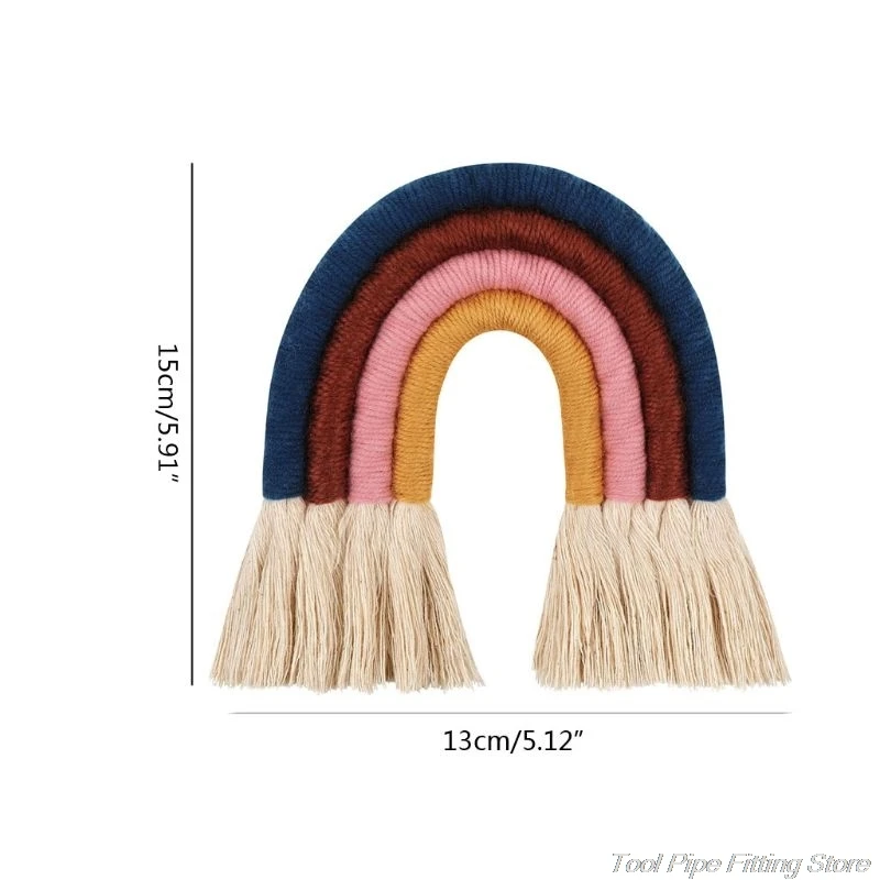 Macrame Woven Rainbow Wall Hanging for Nursery Dorm Room Decoration M02 21 Dropshipping