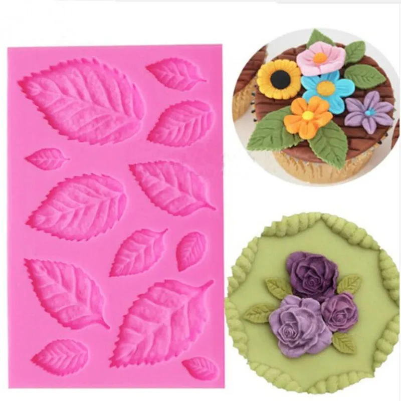 Leaf Silicone Mold 3D Leaves Fondant Mold Cake Decorating Tools Candy Clay Chocolate Gumpaste Mould Cupcake Baking Molds