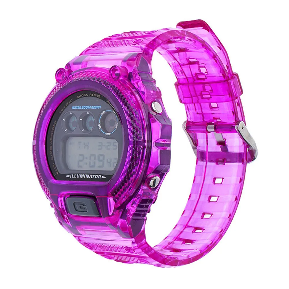 TPU Strap + Case for Casio G-Shock DW-6900 Colorful Transparent