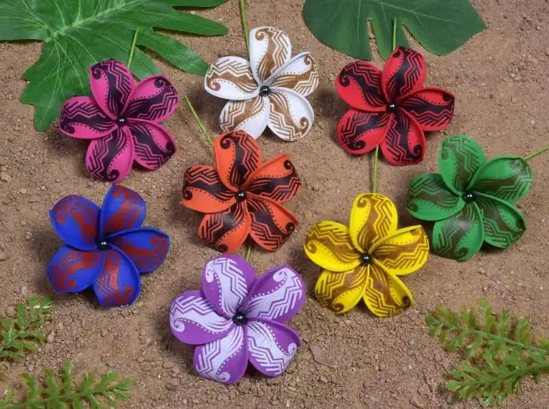 

MIXED COLORS Free Shipping 80pcs/lot F1169-1 9CM Foam Tiare Hair Pick W BLACK Shell Pearl Hawaii Tropical Flower Accessories