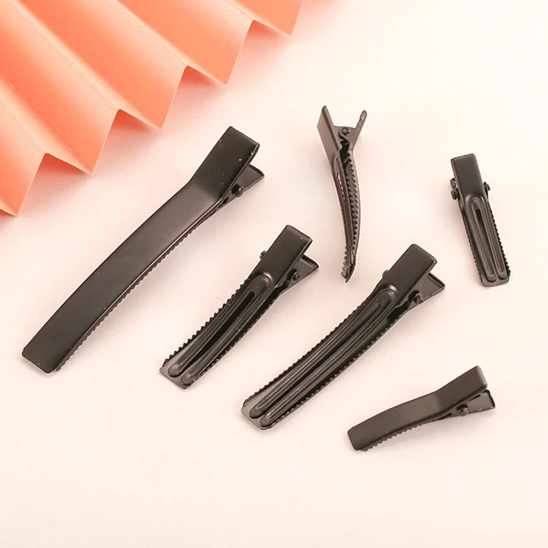 10-30 stücke 3,5-8cm Schwarz Haar Clips Basis Doppel Prong Alligator Metall Haarnadel Blank Schmuck Machen DIY Haar Zubehör für Mädchen