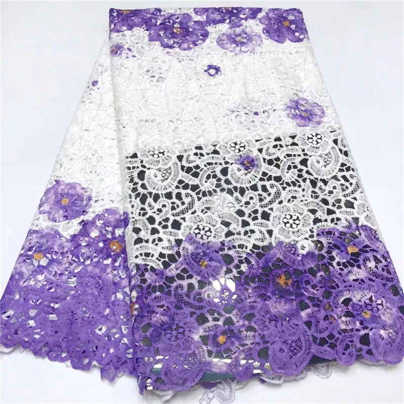 

African Cotton Cord Lace Guipure Water Soluble Lace For Party Dress,High Quality pure White Color African Cord lace Fabric