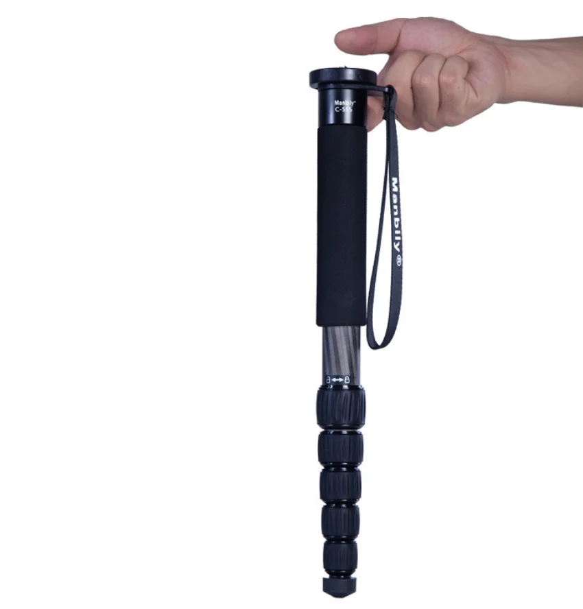 Manbily C-555 multifunzionale conveniente in fibra di carbonio fotografia monopiede DSLR supporto leggero per fotocamera 155cm Alpenstock