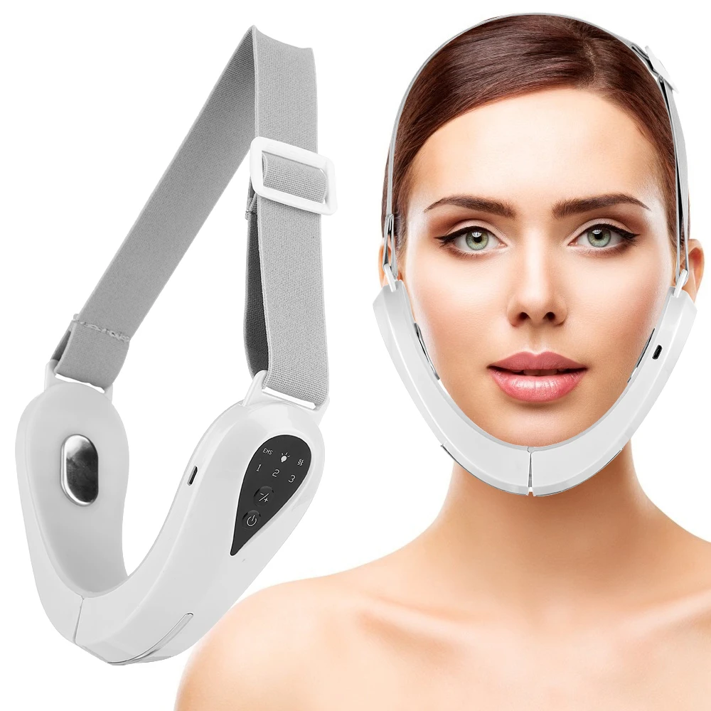 EMS Facial Massager Chin Lift Belt LED Photon Therapy Face Slimming Vibration Device Cellulite Jaw Face Lifting Machine Dropship