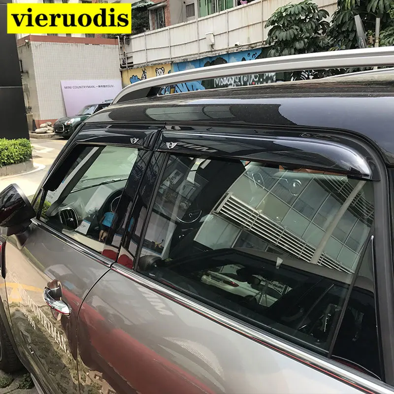 For BMW Mini Cooper Countryman F60 2017-2019 ABS Plastic Vent Sun Rain Guard Shield Delflector Window Visor Awnings Cover 4Pcs