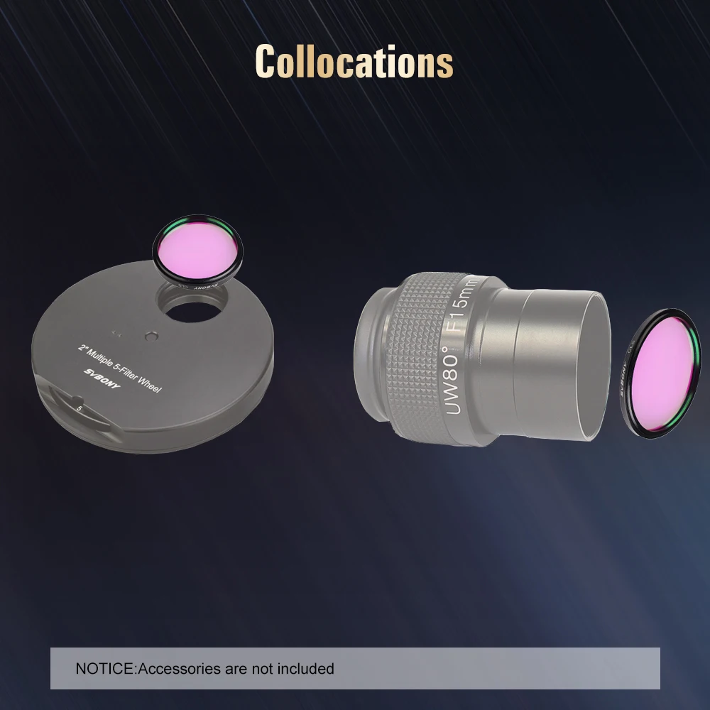 Svbony 1,25''/2'' Breitband-Teleskopfilter für Deep-Sky-Visual-Astronomie Stadtlicht-Reduktionsfilter – Detail 8