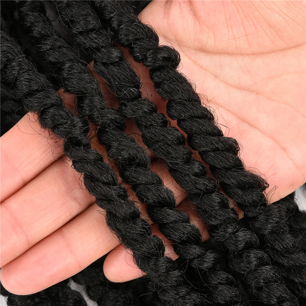 Pre-twisted Passion Twist Braiding Hair For Women Low Temperature Flame Retardant Synthetic Fiber Crochet Hair 24\