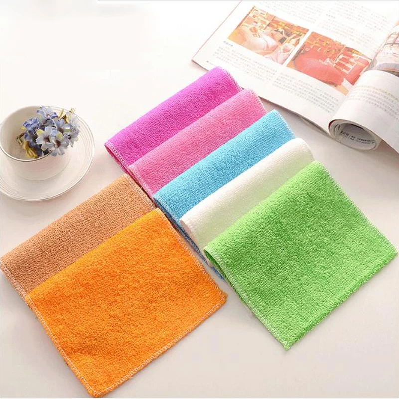 Bamboo Fiber Napkin Terry Kitchen Cloths Anti-fat Dishwashing Rag Natural Washcloth For Dishes Useful Thing Wipes All Zero Waste