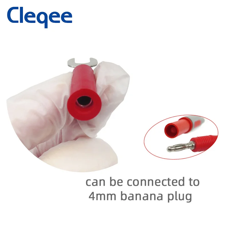 Cleqee P4002 10 шт., штекер-Лопатка 6 мм, вставной U-образный и Y-образный 4 мм штекер типа "банан"