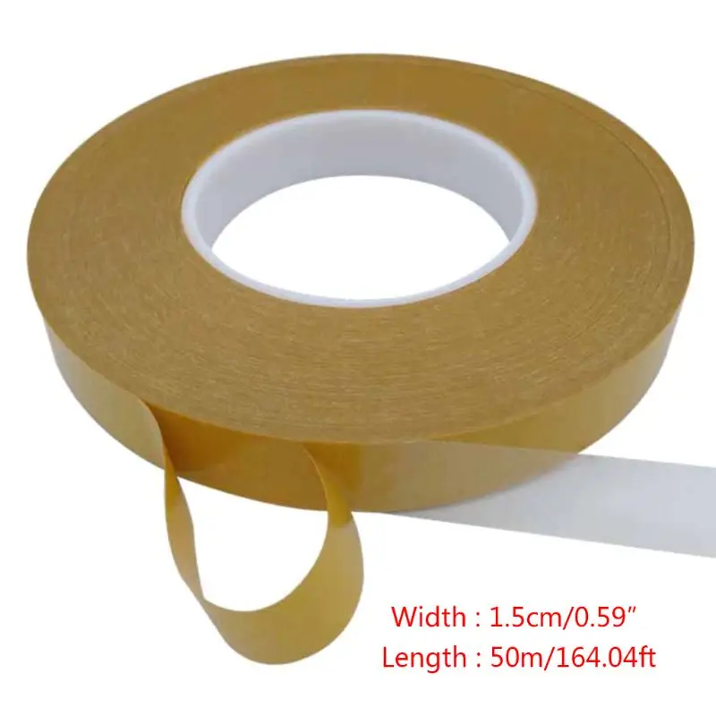 1 rotolo 50m Resistenza Alle Alte Temperature PET Nastro Biadesivo Traccia Trasparente Forte Double-Sided Nastro Adesivo