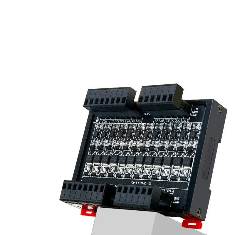 Din Rail PLC DC Amplifier Board Transistor Output 4/8/12/16 NPN/PNP Compatible 5V-24V Optical Lotus Isolation Anti-Interference