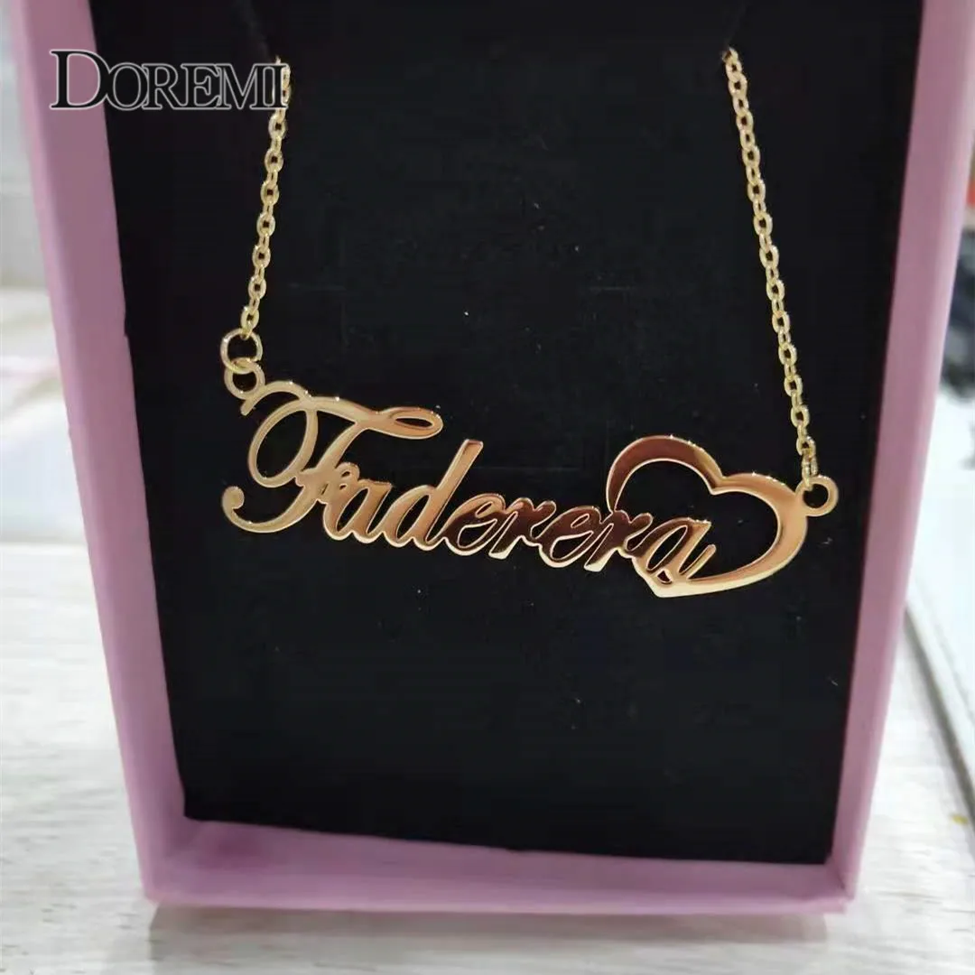 

DOREMI Private Name Number Clavicle Chain Female Pendant Accessories Necklace Custom Stainless Steel Personalized Necklace