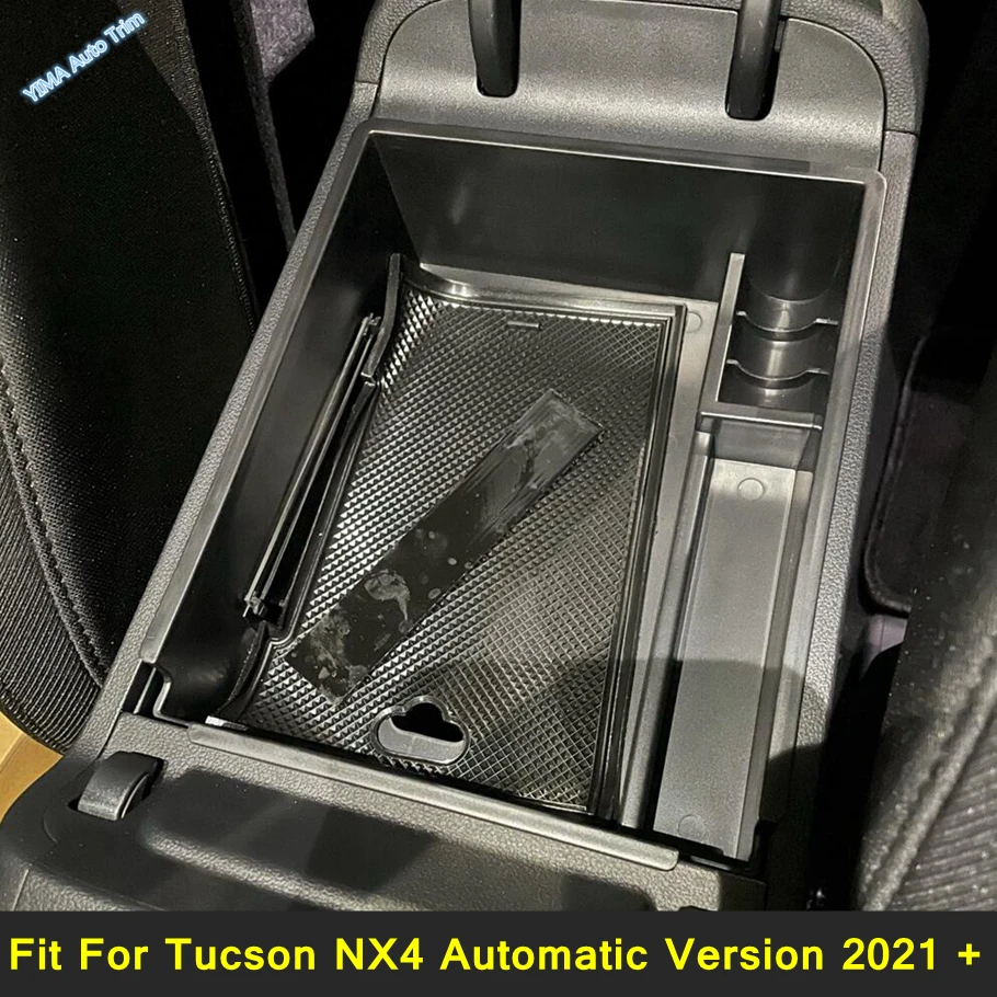 

Auto Center Sort Out Armrests Storage Box Organizer Case Black Accessories For Hyundai Tucson NX4 Automatic Version 2021 - 2024