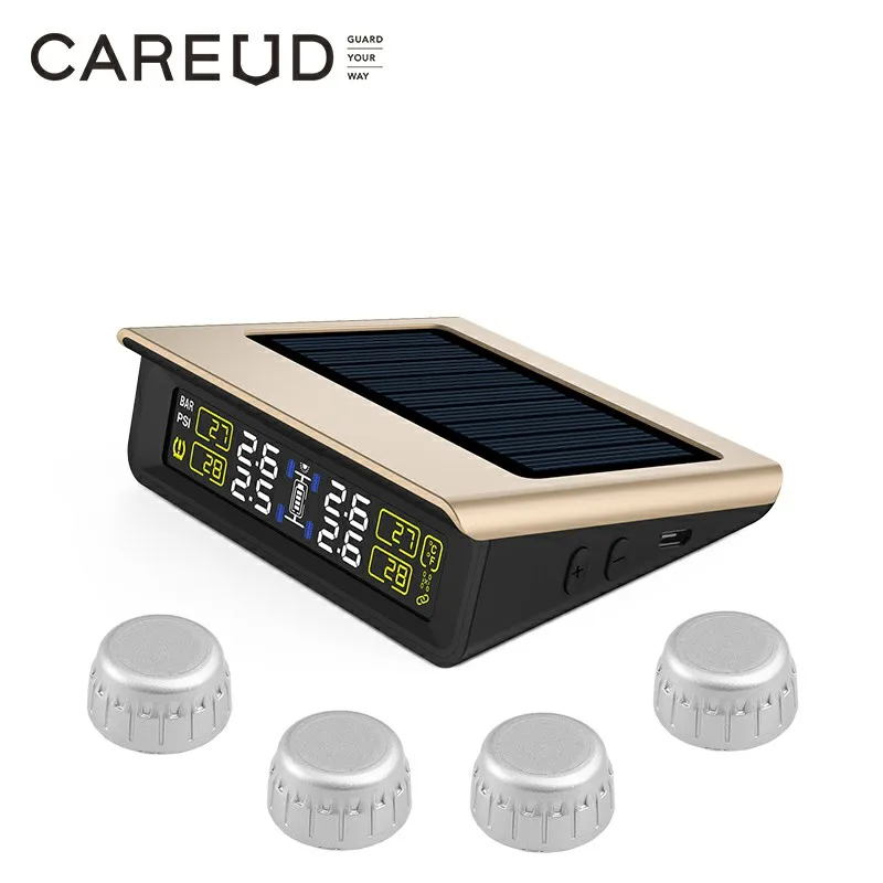 Picture 3: TPMS Tyre Pressure Monitoring System  Solar Power LCD Display with 4 Internal/External Sensor Replaceable Battery PSI/BAR Mode