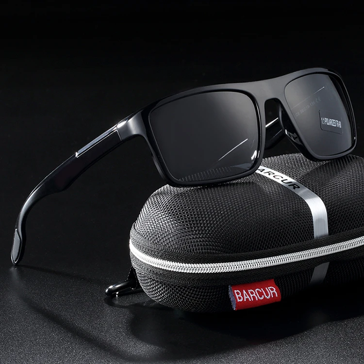 BARCUR Marke Sonnenbrille Männer TR90 Rahmen Ultraleicht Polarisierte Vintage Sonnenbrille Für Frauen Platz Brillen UV400 Schutz – Detail 3