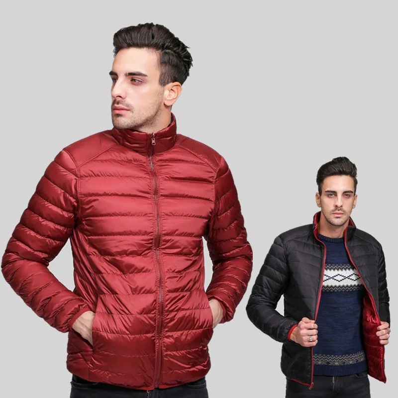 NewBang Marke Ultraleicht Unten Jacke Männer Unten Mantel Männlichen Herbst Winter Doppel Seite Feder Reversible Winddicht Lightweigt Parka