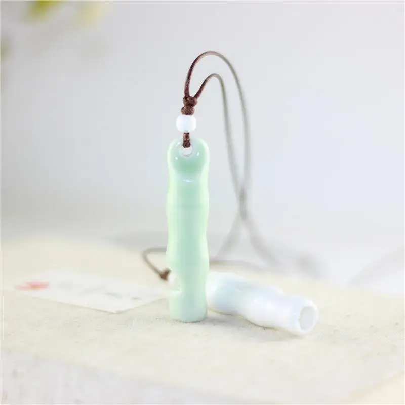 1pc Ceramic Necklace Creative Whistle Shape Design Porcelain Necklace Pendant Necklace Jewelry Accessories For Women Girls