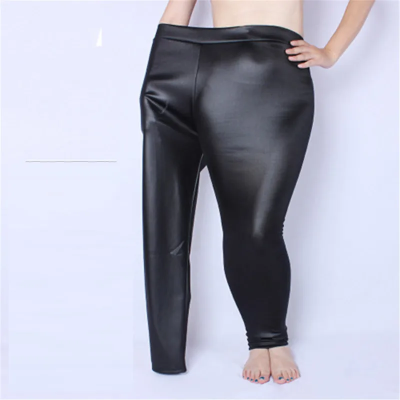 

Black PU Leather Pants Women Leggings High Waist Elastic PU Leggings Casaul Slim Plus Size 6XL Women's Pant