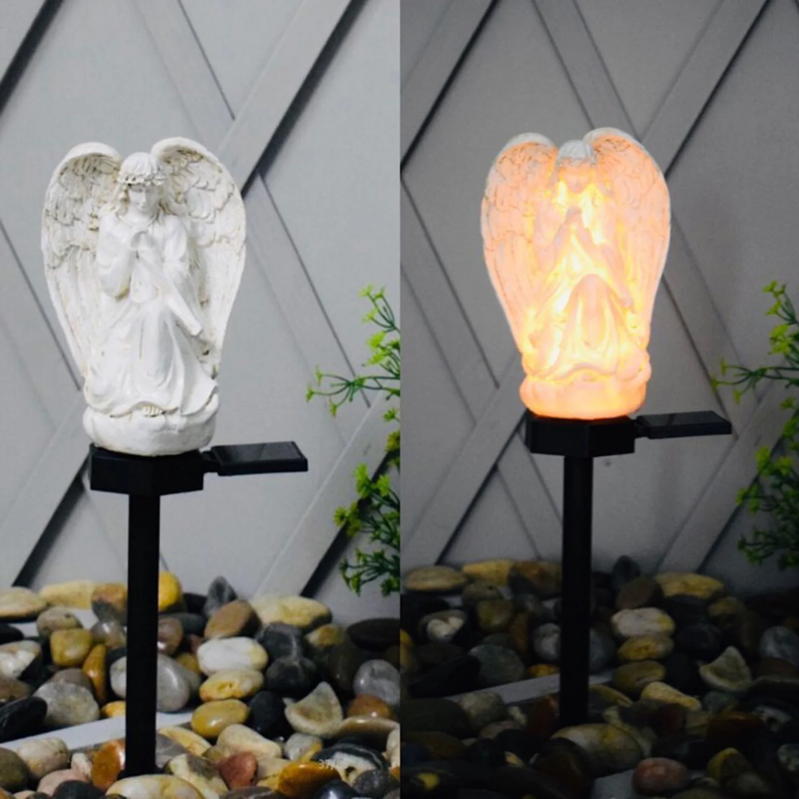 Zewnętrzna lampa cmentarna kątowa na energię słoneczną Ogrodowe lampy solarne Zewnętrzna dekoracyjna wodoodporna lampa LED Angel Solar Stake Light