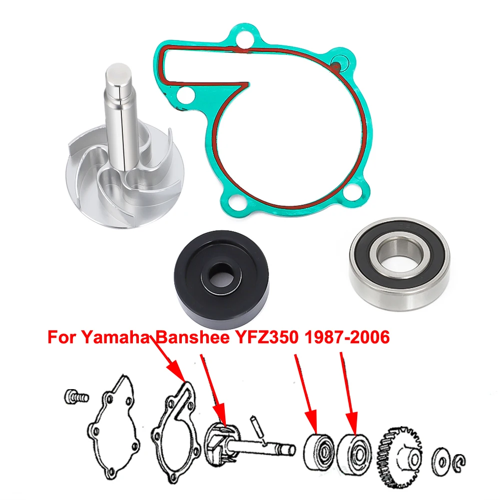 

Water Pump Aluminum Billet Impeller Bearing Seal Gasket For Yamaha Banshee 350 YFZ 350 YFZ350 1987-2006