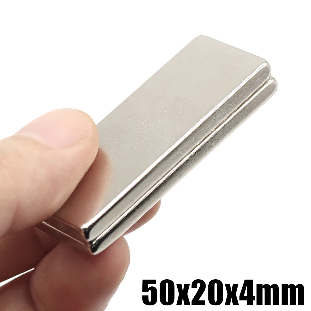 

1/2/5/10Pcs 50x20x4 N35 NdFeB Block Neodymium Magnet 50mm x 20mm x 4mm Super Powerful Strong Permanent Magnetic imanes 50*20*4