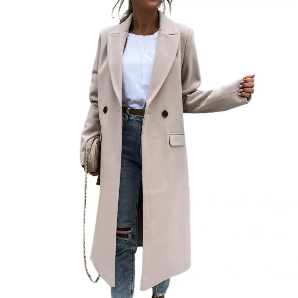 Veste longue et élégante pour femme, manteau Cardigan avec boutons pour sortir