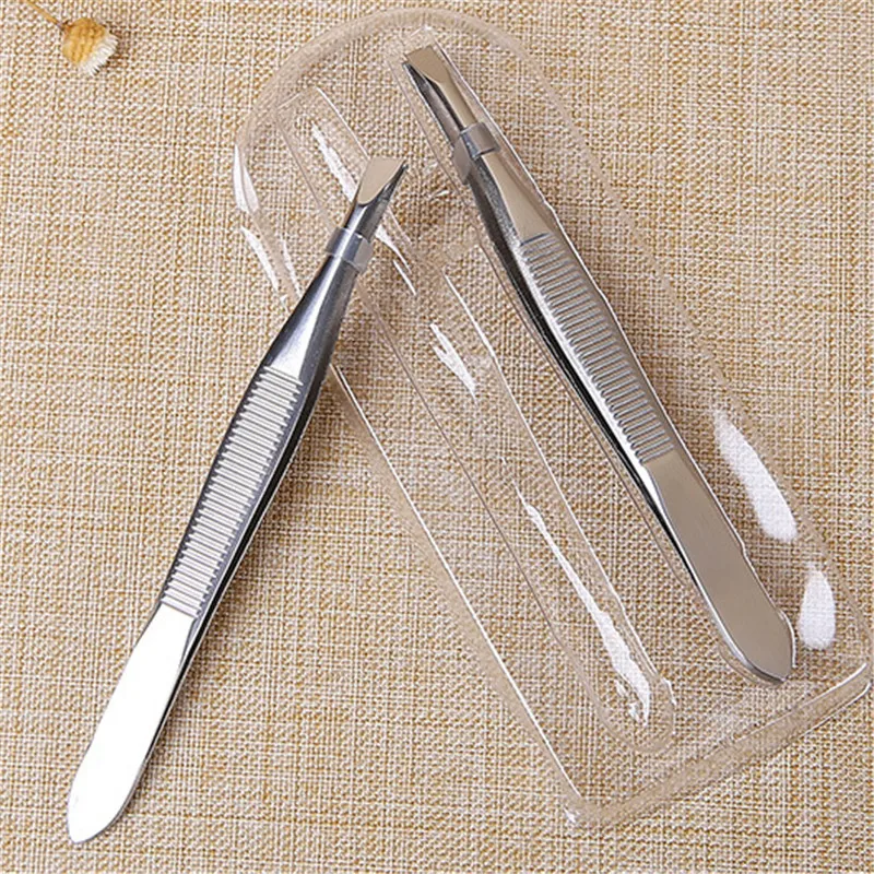 2Pcs Professional Stainless Steel Portable Eyebrow Tweezer Eyebrow Trimmer Shaper Tweezers Repair Tool For Eyebrow Beauty Tools