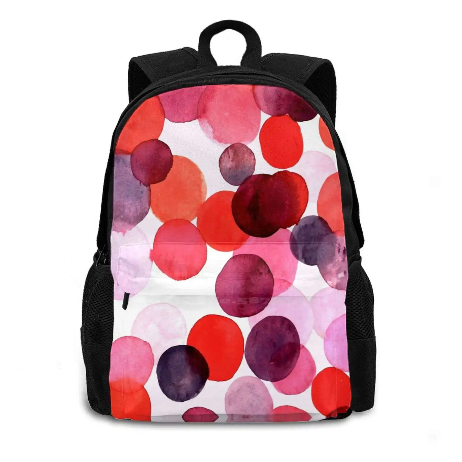 Bubbles Bag Backpack For Men Women Girls Teenage Bubbles Pink Purple Peach Girly Polka Dots Modern Feminine Bubble Gum Summer