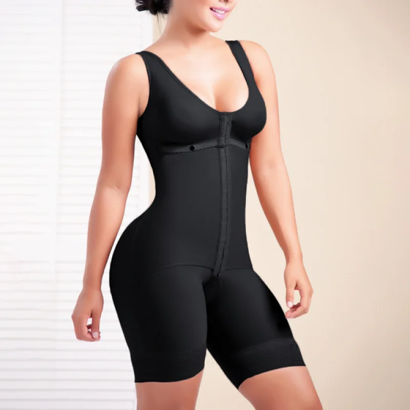 

Butt Lifter Shaper Bodysuit Front Closure Adjustable Tummy Control Shapewear Slimming Fajas Reductoras Lace One-piece Shorts