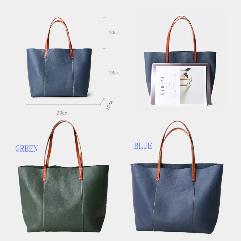 Luxury Genuine Leather Women Totes Bag Large Capacity Lady Handbag Simple Business Women Working Bag Cow Leather Shoulder Bags