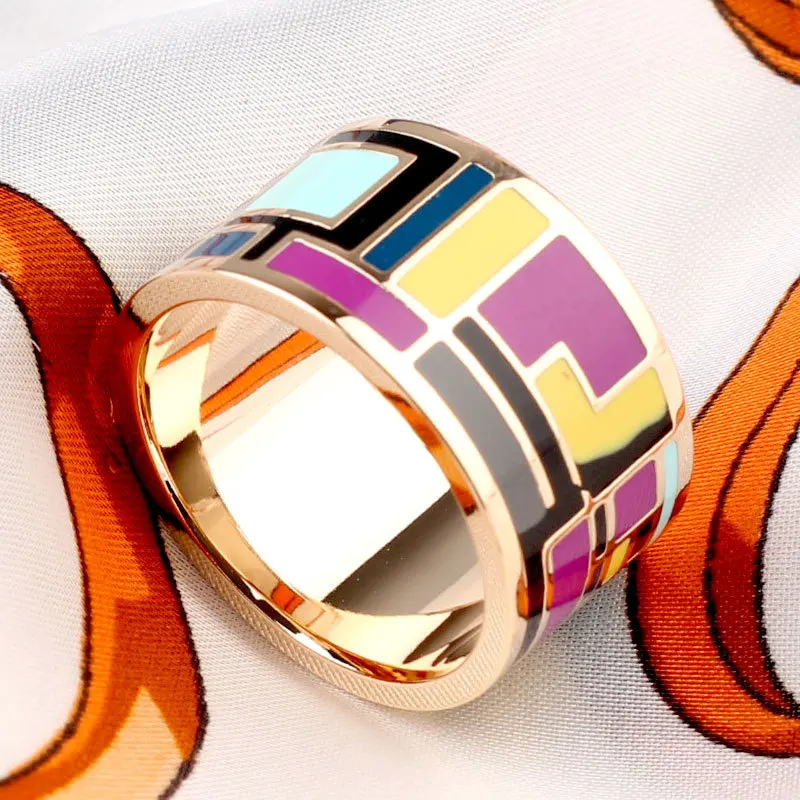 Titanium Silk Scarf Ring Enamel Colourful Luxury Brooch For Scarves Vintage Design Shawl Buckle For Women Different Gift