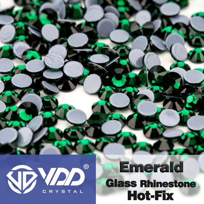VDD Mehrfarbiger SS6-SS30 Glaskristall Hot Fix Strasssteine Flatback Eisen auf Steine für DIY Nail Art Stoff Kleidung Dekoration