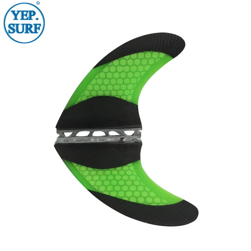 prancha quilhas de Fiberglass Surfboards Fin Single Tabs Fins M Surfing Honeycomb Carbon Fibre Fins Green