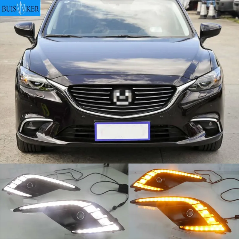 

Turn Signal Light and dimming style Relay 12V LED car DRL daytime running light with fog lamp hole for Mazda 6 Atenza 2016-2018