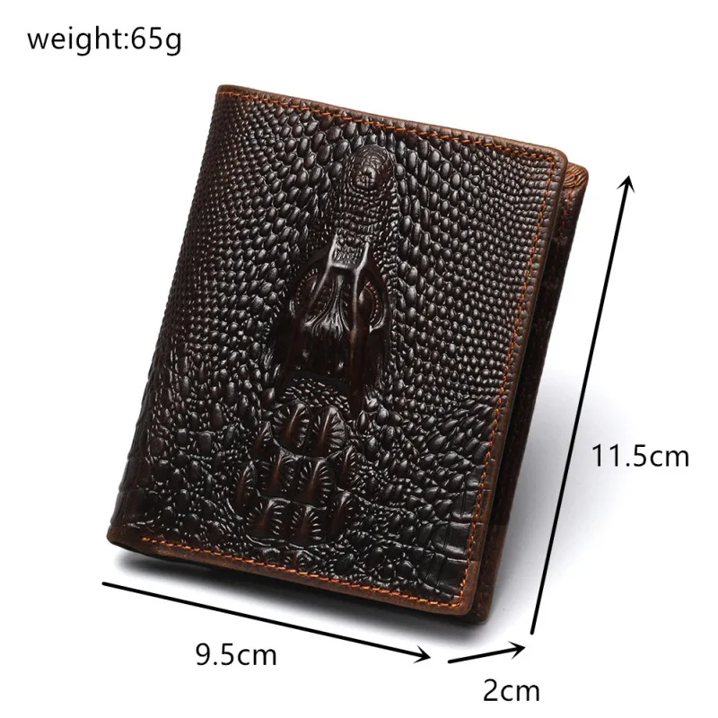 Hot Sale Luxury Male Female Men Real Genuine Leather Fashion Designer Dragon Emboss Simple Standard Wallet Handy Purse Men 1010