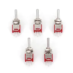 5Pcs SH TS-4 Series 3Pin SPDT 5mm Panel Mount Sub-Miniature Toggle Switch 3A/120VAC