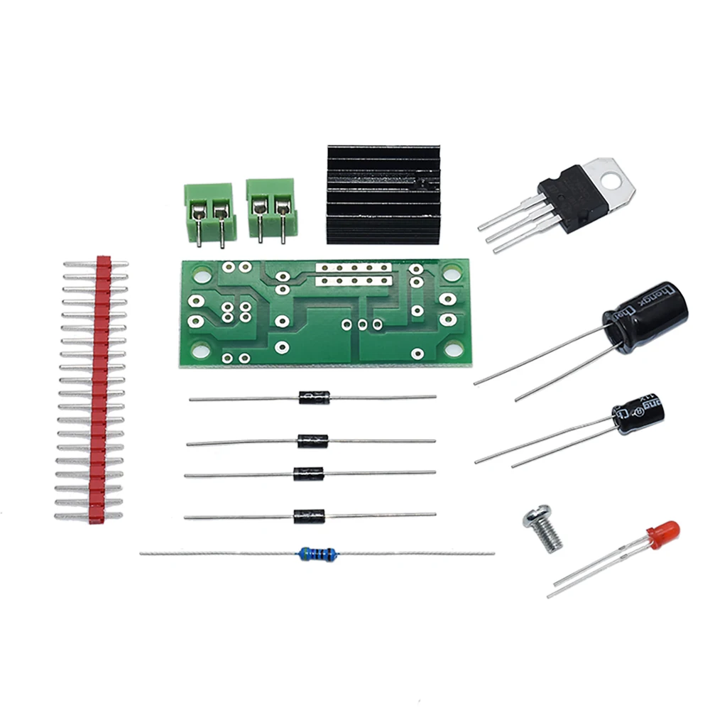 DIY KIT LM7805 L7805 DC/AC Three Terminal Voltage Regulator Power Supply Module 5V 6V 9V 12V Output Max 1.2A