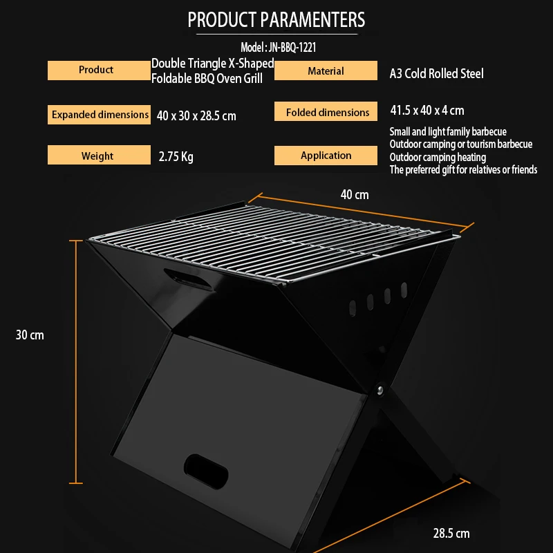 Double Triangel X-Type Foldable Korean style Easy Assemble Clean BQ Garden Camping Outdoor Portable charcoal Oven Grill Heater