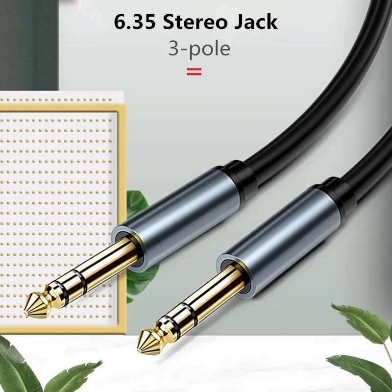 6.35mm Jack Audio kabel do 6.35mm Jack męski stereofoniczny zestaw do instrumentu gitara wzmacniacz miksujący bas 1m 2m 3m 5m