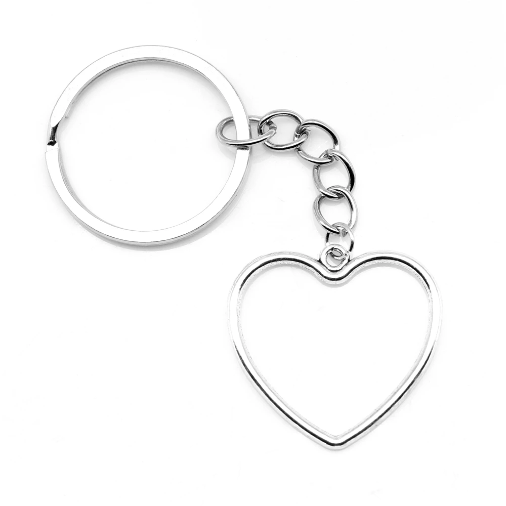 1 Piece 29X30mm Hollow Peach Heart Key Chains Keyring