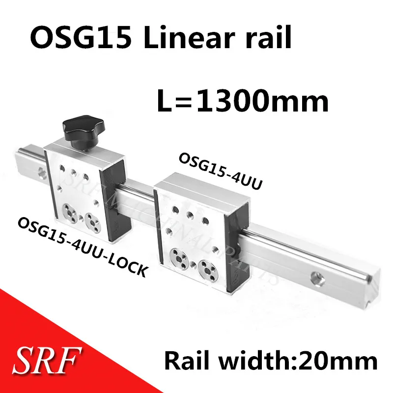 

High speed linear guide roller guide external dual axis linear guide rail 1pcs OSG15 L=1300mm+1pcs OSG15 slide block