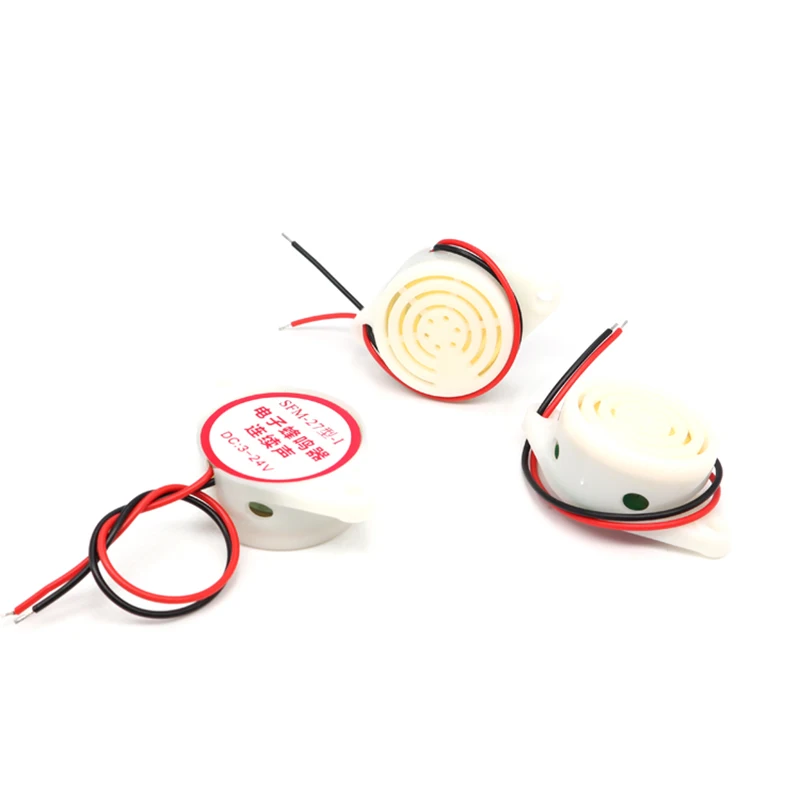 50pcs SFM-27 active buzzer DC3-24V piezoelectric buzzer 3015 high decibel continuous sound alarm white