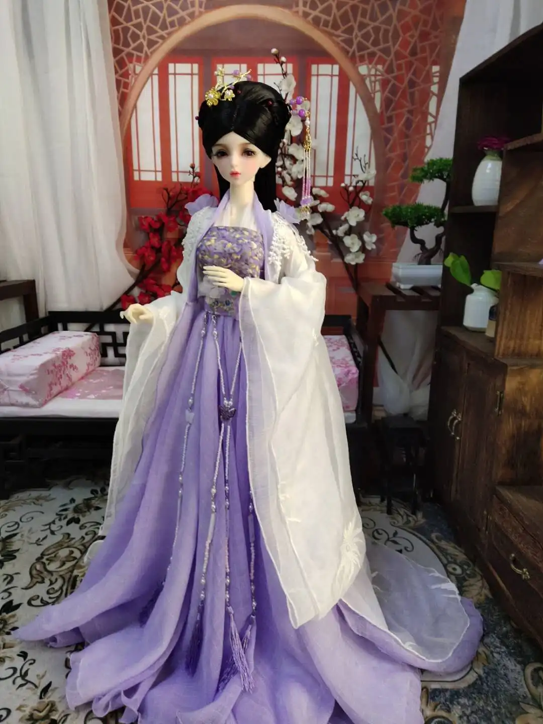 1/4 1/3 Skala BJD Kleidung Puppe Zubehör Chinesische Alte Kostüm Hanfu Fee Kleid Outfits für BJD/SD MSD SD13 C0728