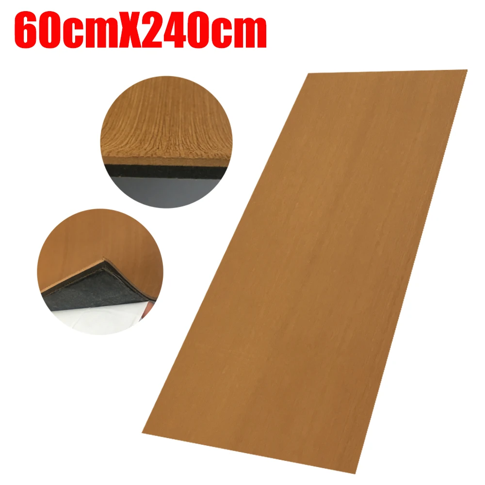 

EVA Foam Teak Decking Sheet 60cmX240cm Brown Yacht Marine Carpet Flooring Mat Non Skid Self Adhesive Sea Deck Boat Accessories