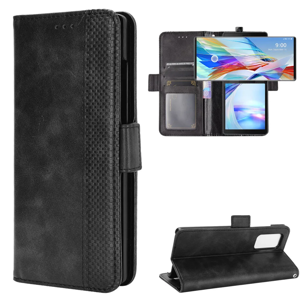 For LG Wing 5G 2020 Case Wallet Flip Style Leather Magnet Phone Bag Cover For LG Wing LGWing 5G 2020 With Photo Frame 6.8 inch